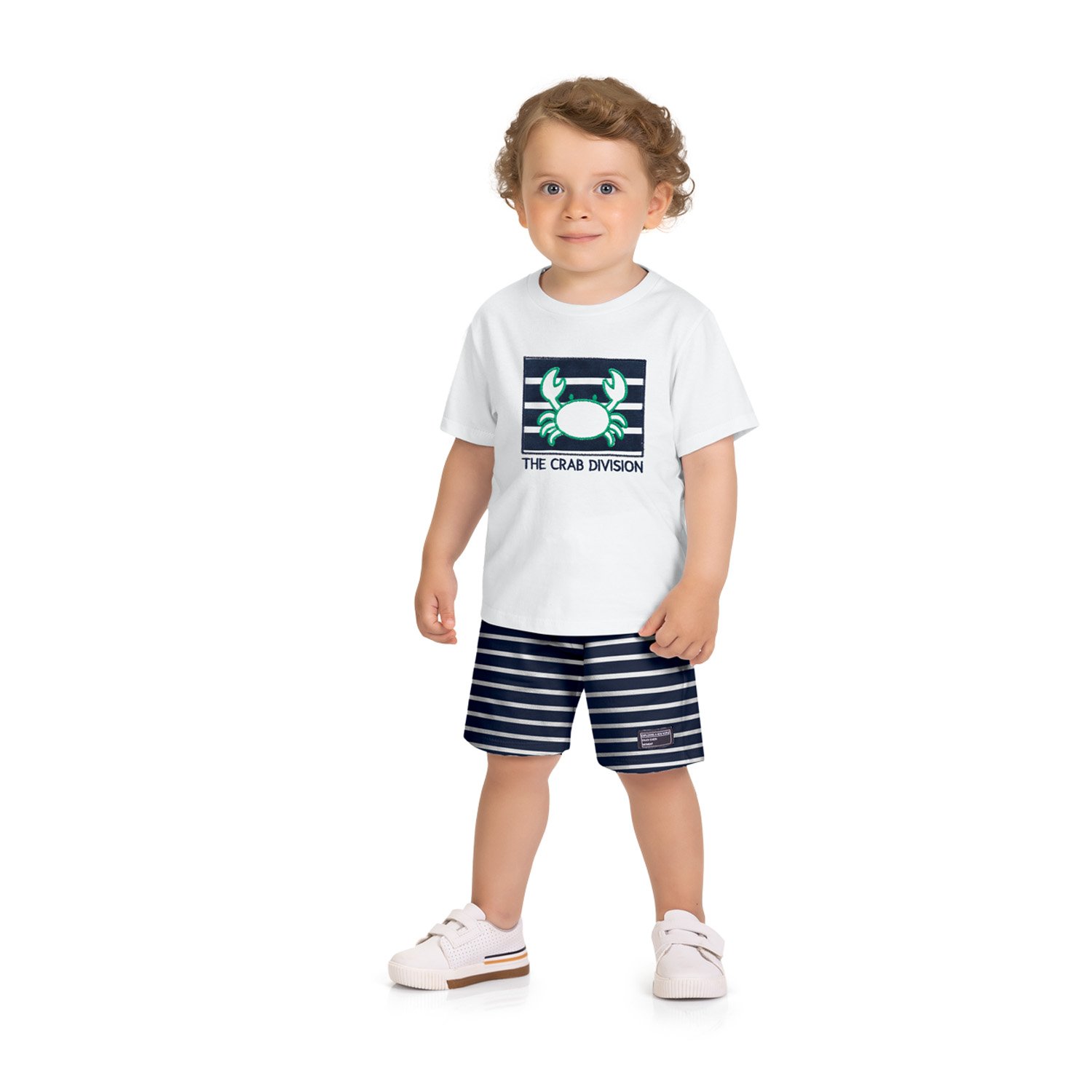 Conjunto masculino remera + short a listras
