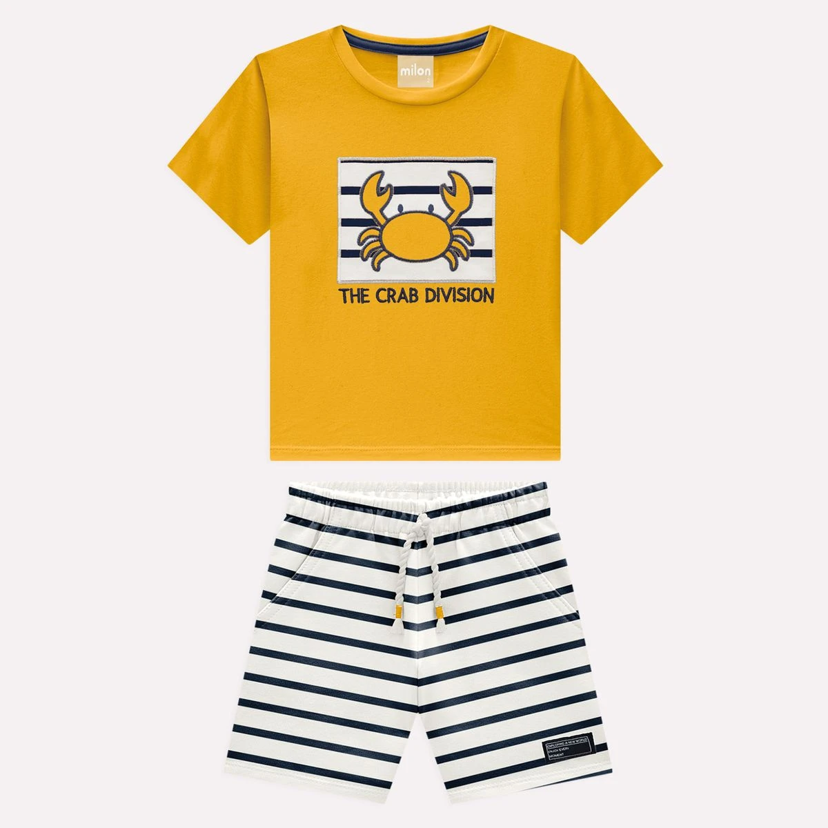 Conjunto masculino remera + short a listras - Imagen 2